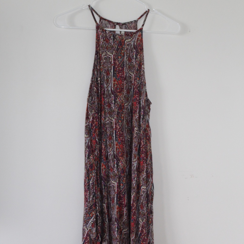 Multi-colored babydoll halter dress